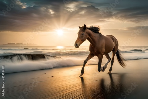 horse on the beach © awais