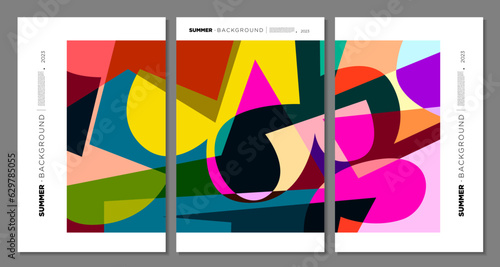 Vector Colorful Abstract Geometric and Liquid Background for Summer Festival