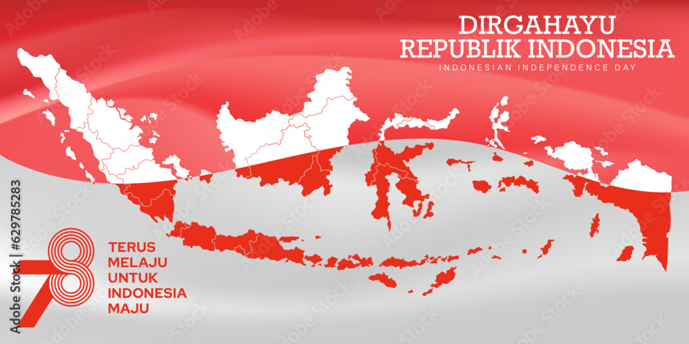 Indonesia map background for Indonesia's independence 17 agustus 1945