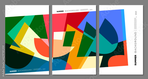 Vector Colorful Abstract Geometric and Liquid Background for Summer Festival