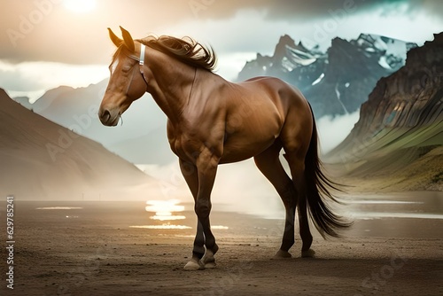 horse on the beach