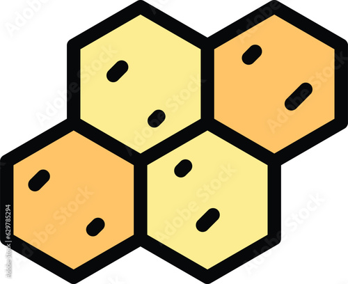 Hexagon drywall icon outline vector. Wall plaster. Putty cement color flat