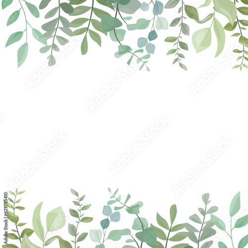 border with green leaves decoration