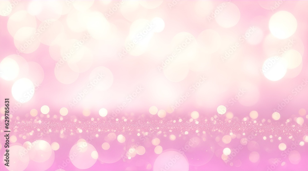 pink Bokeh Abstract Background with Glitter Lights. Blurred Soft vintage colored