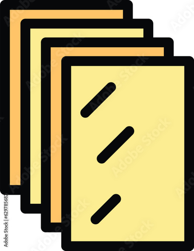 Drywall icon outline vector. Wall construction. Plaster house color flat