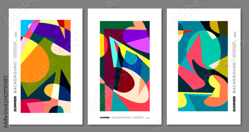 Vector Colorful Abstract Geometric and Liquid Background for Summer Festival