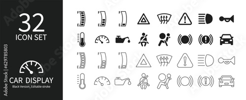 Icon set related to automotive display
