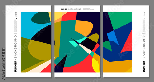 Vector Colorful Abstract Geometric and Liquid Background for Summer Festival