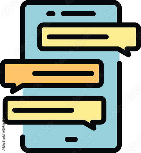 Promoter post icon outline vector. Smm cross. Social media color flat