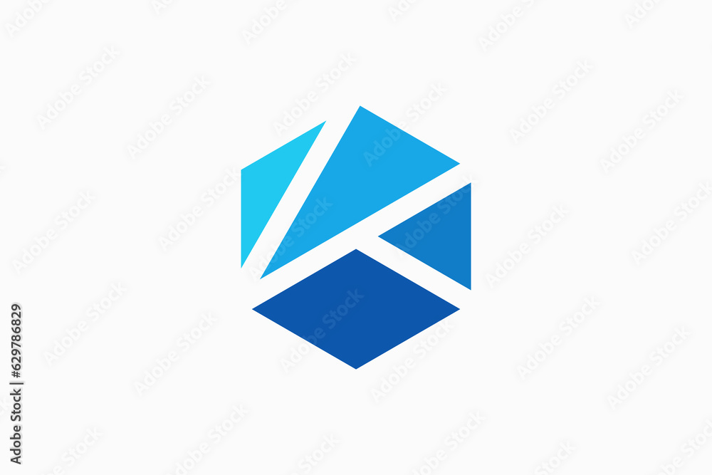 letter K on hexagon logo vector letter K on hexagon logo vector