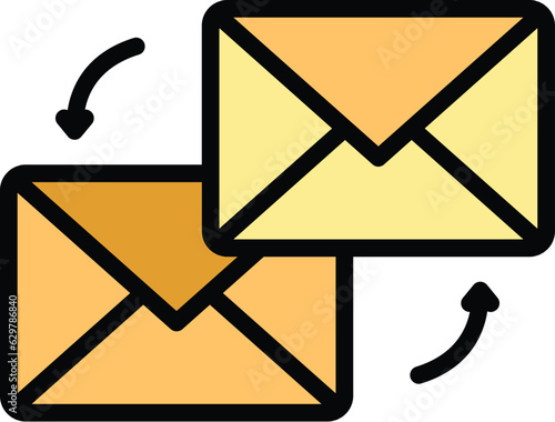 Send mail icon outline vector. Cross delivery. Social media color flat
