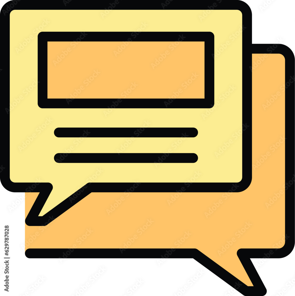 Chat bubble icon outline vector. Post smm. Social media color flat Chat bubble icon outline vector. Post smm. Social media color flat