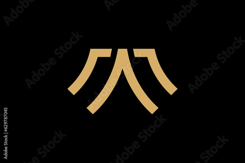 fancy initials ma premium logo vector template