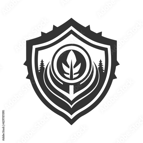 geoscout, vintage logo line art concept black and white color, hand drawn illustration