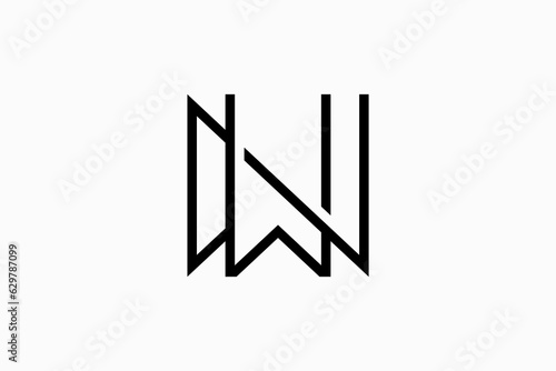 initial letter NW premium logo vector template