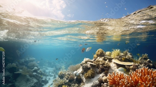 coral reef bleaching event generative ai © ThisDesign