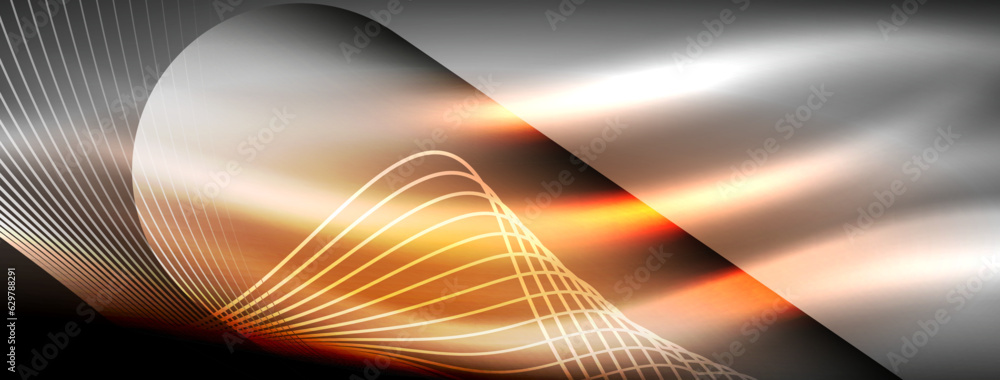 Glowing neon wave abstract background - vibrant, luminescent waves pulsate in a captivating and electrifying display Glowing neon wave abstract background - vibrant, luminescent waves pulsate in a captivating and electrifying display