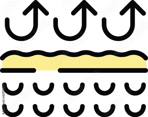 Skin protection icon outline vector. Hair cell. Cosmetic face color flat