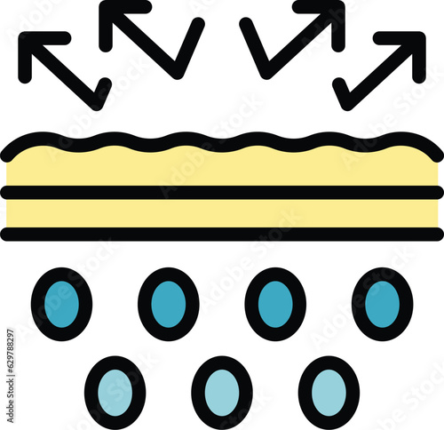 Collagen skin protection icon outline vector. Medical gel. Cell hair color flat