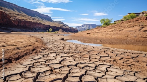 dried-up riverbed, symbolizing the impact of prolonged drought generative ai