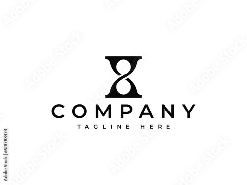 Minimalist hourglass logo design