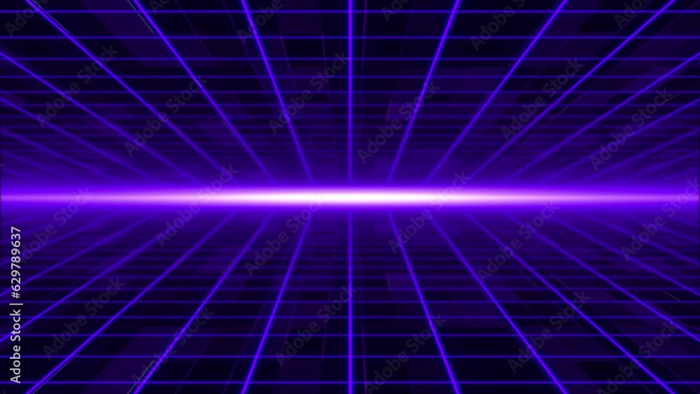 Moving Abstract sci-fi grid with flickering optical flare on the background Bright glowing neon lights Moving Abstract sci-fi grid with flickering optical flare on the background Bright glowing neon lights