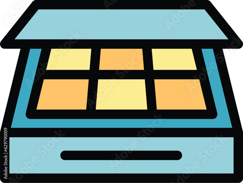 Chocolate vegan icon outline vector. Legume seed. Nut soy color flat