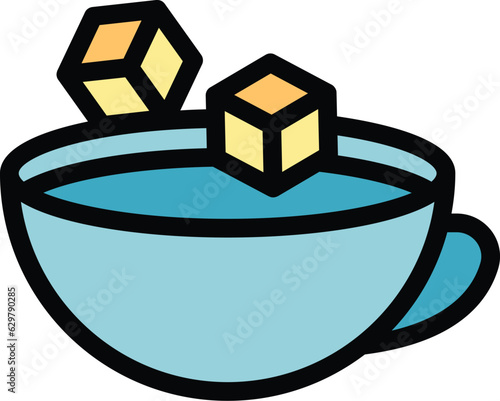 Stevia sugar icon outline vector. Food agave. Vegan eating color flat