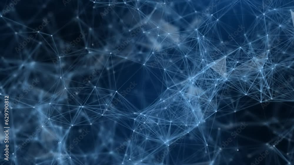 Royal blue plexus Abstract digital connection moving dots and lines mesh, Technology background Royal blue plexus Abstract digital connection moving dots and lines mesh, Technology background