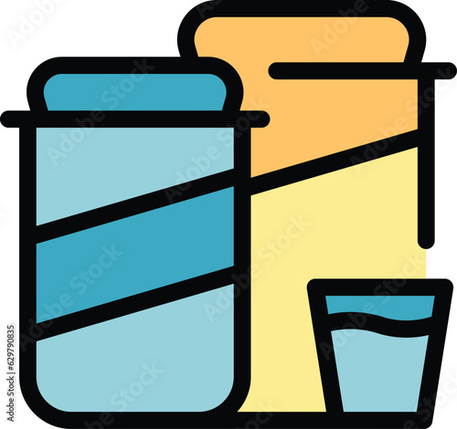 Pack food substitutes icon outline vector. Agave vegan. Meat eating color flat