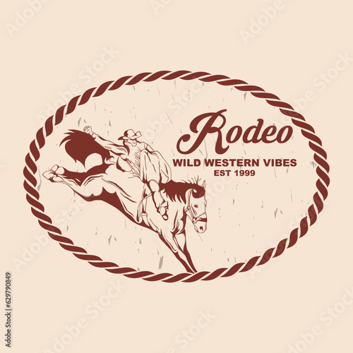 Rodeo Vintage  Emblem Logo Vector