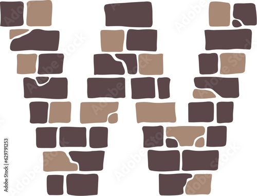 Wall Brick Letter W