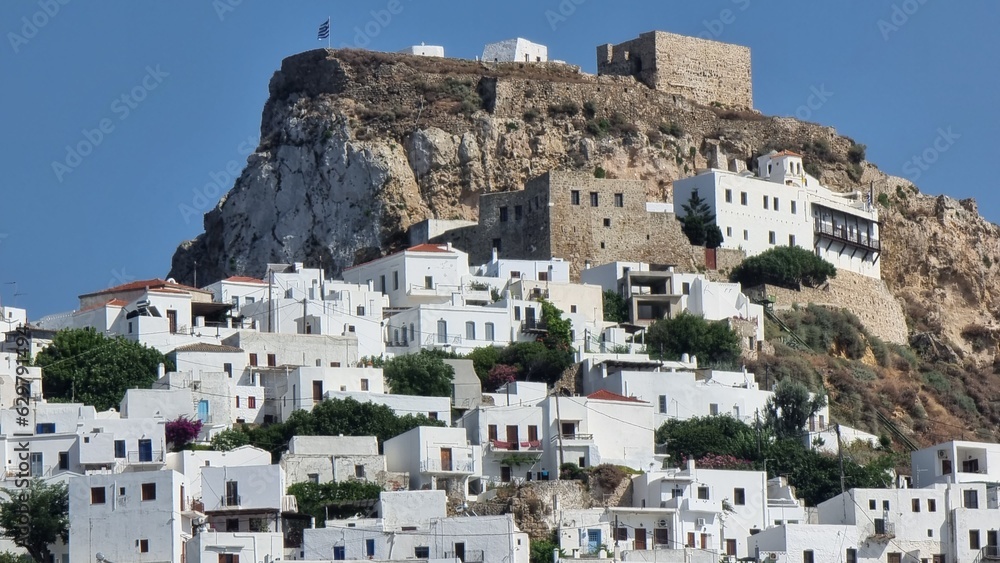 skiros or skyros greek iisland chora city from the west side in summer greece skiros or skyros greek iisland chora city from the west side in summer greece