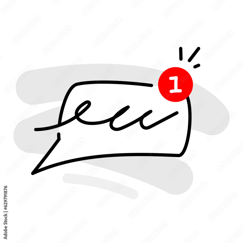 Hand drawn of Get message notification concept illustration linear design vector eps10. modern graphic element for landing page ui, infographic, icon