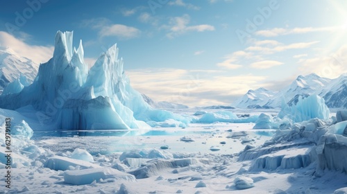 melting glacier, illustrating the impact of climate change and global warming. generative ai © ThisDesign