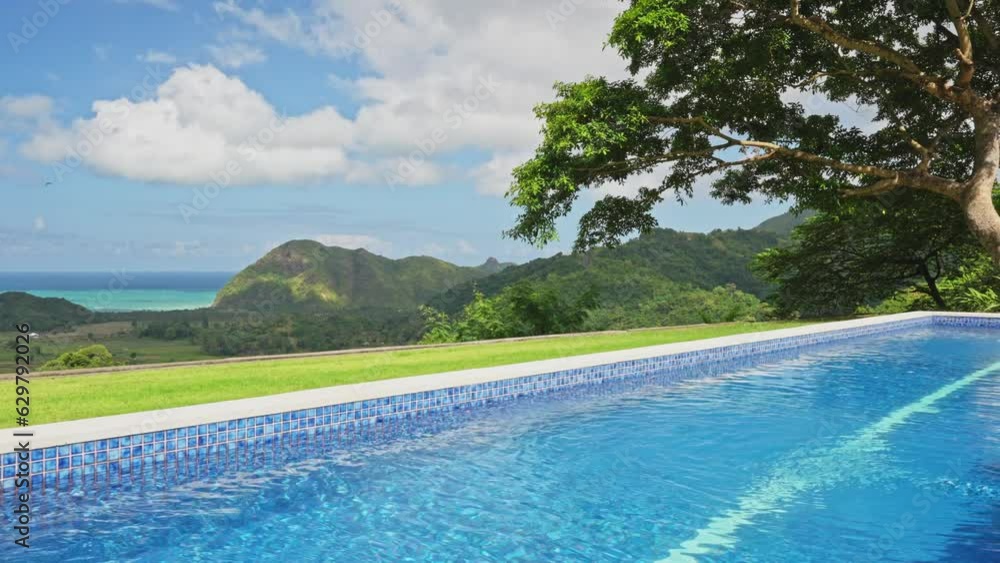 Luxury pool overlooking the ocean in private villa Luxury pool overlooking the ocean in private villa