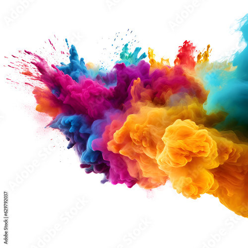 abstract colorful watercolor background with Splash of paint element for design, isolated on white and transparent background, ai generate