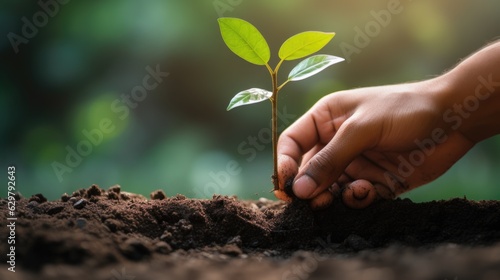 person planting a tree, representing growth, investment, and sustainability generative ai
