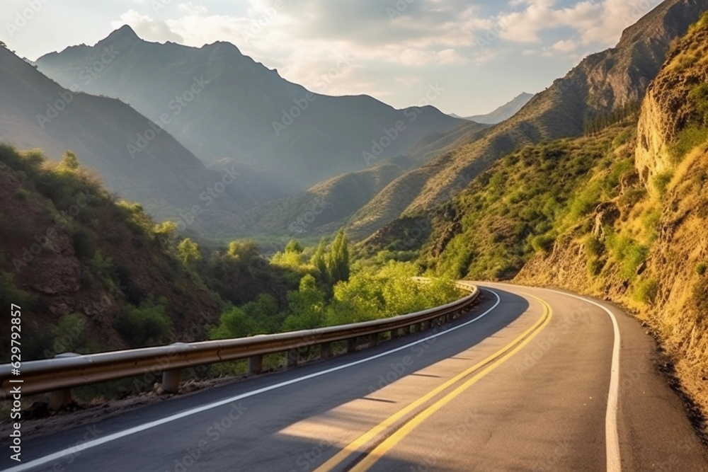 Fototapeta premium Road leading into the mountains