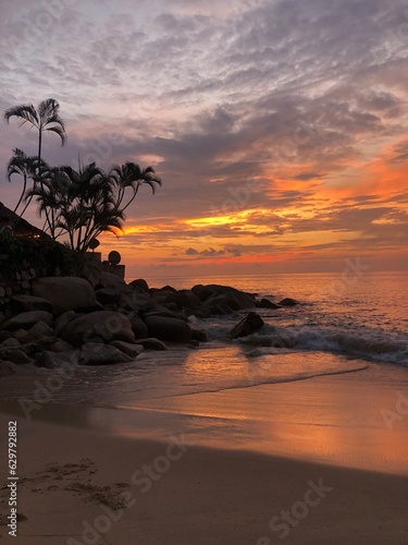 Beach sunset in Mexico