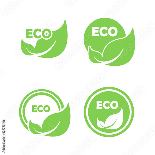 eco logo with green leaf concept