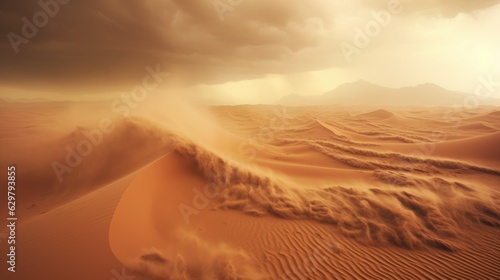 sandstorm in the desert  symbolizing the harsh conditions of arid environments generative ai