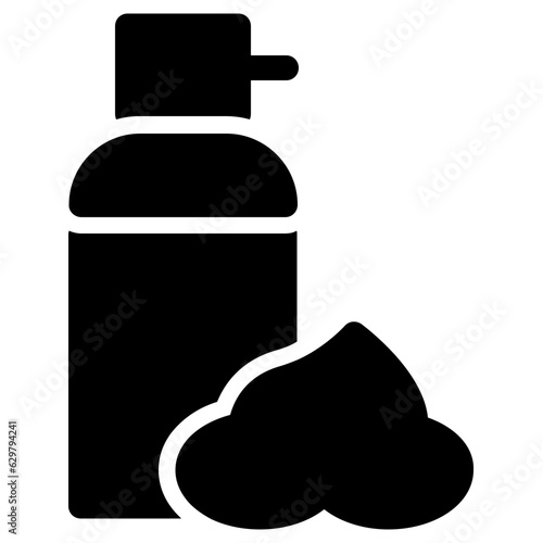 Simple Barber and Shaving Foam Monochrome Icon Isolated on White Background
