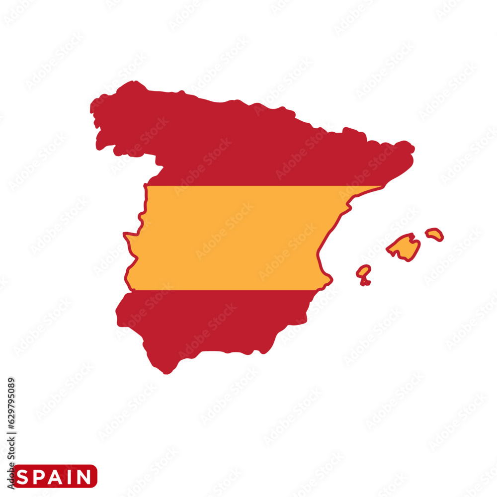 Spain map flag icon vector logo design template flat style Spain map flag icon vector logo design template flat style