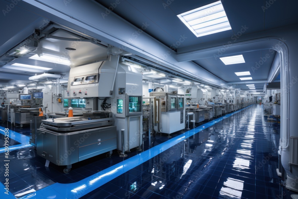 Naklejka premium Food packing factory workers are working.