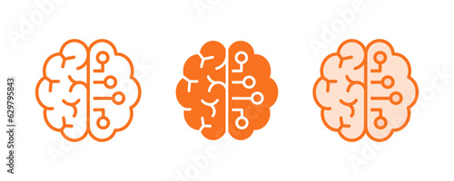 Neuroplasticity icons. Vector illustration isolated on white.