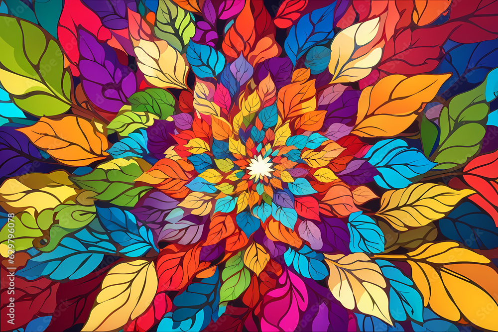 Leaves of Life: A Vivid and Playful Kaleidoscope of Nature