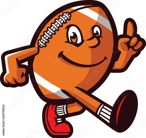 Fun and Happy Rugby Football Cartoon Mascot