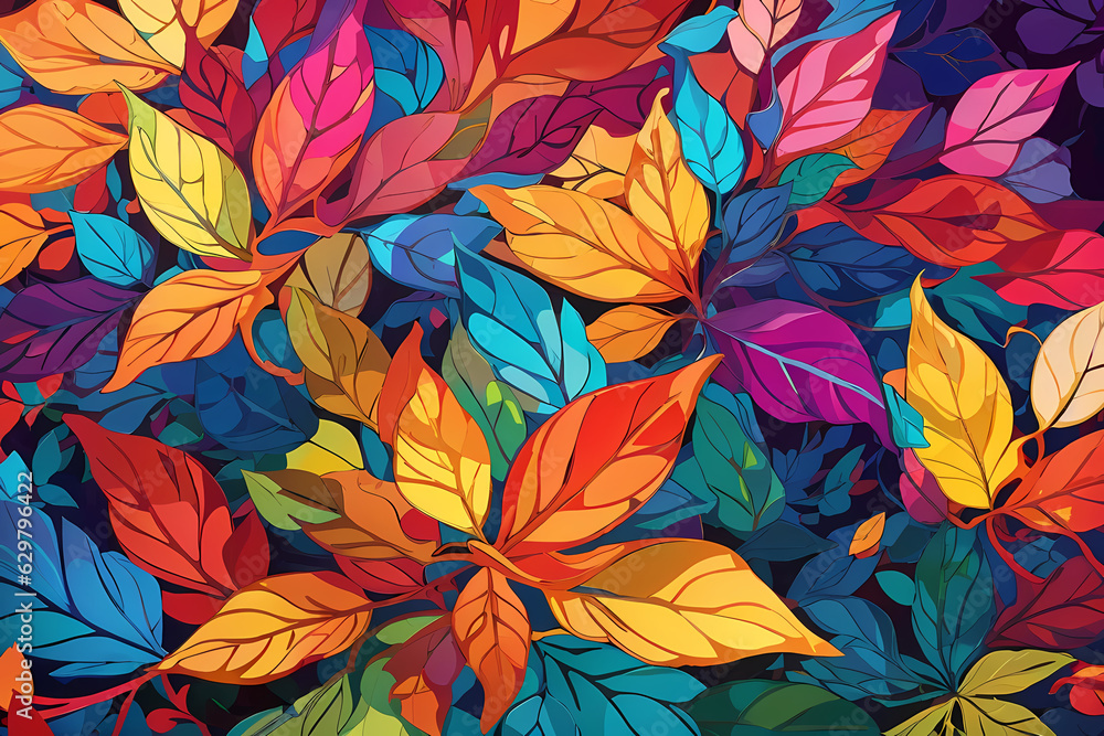 Leaves of Life: A Vivid and Playful Kaleidoscope of Nature