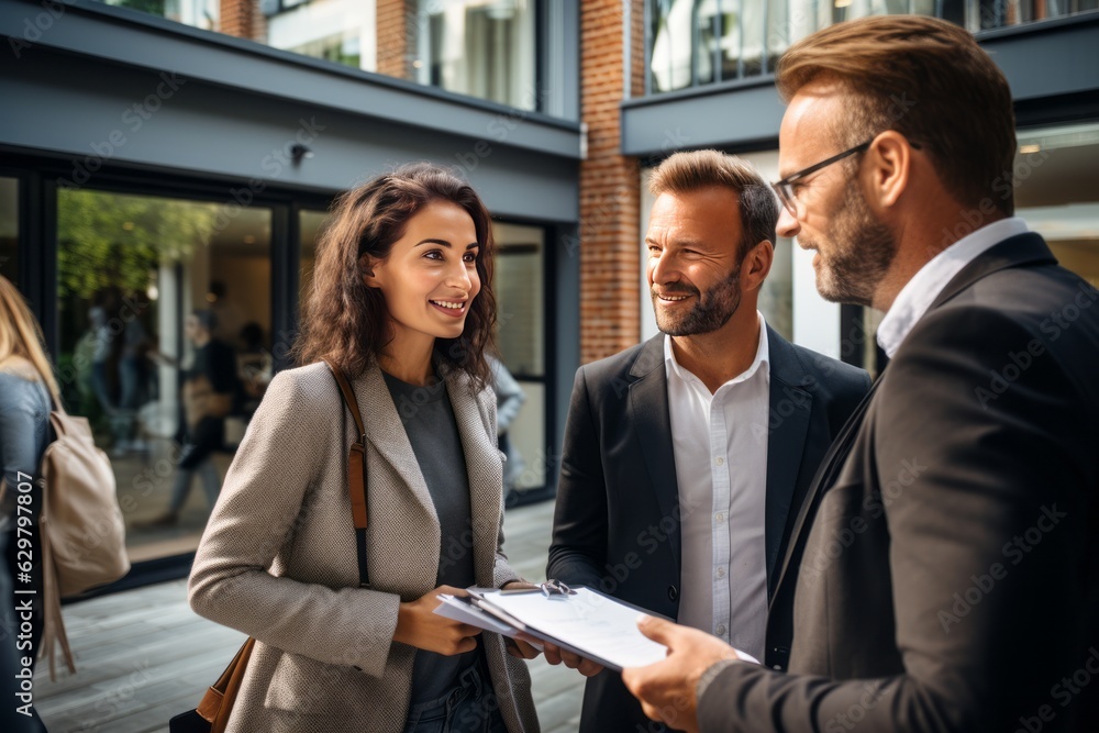 Real Estate Agent Negotiating A Deal With Client, Generative AI. Real Estate Agent Negotiating A Deal With Client, Generative AI.